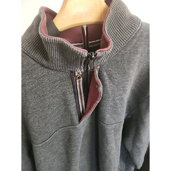 Orvis Men’s Pullover Sweatshirt Gray 1/4 Zip & Snap Button Size Large - Picture 2 of 5